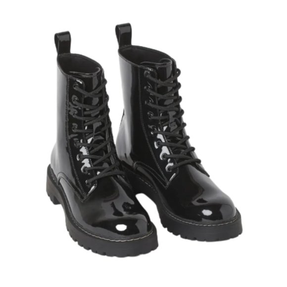 H&M Platform Combat Boots Lace Up Size 4.5 - Picture 2 of 10